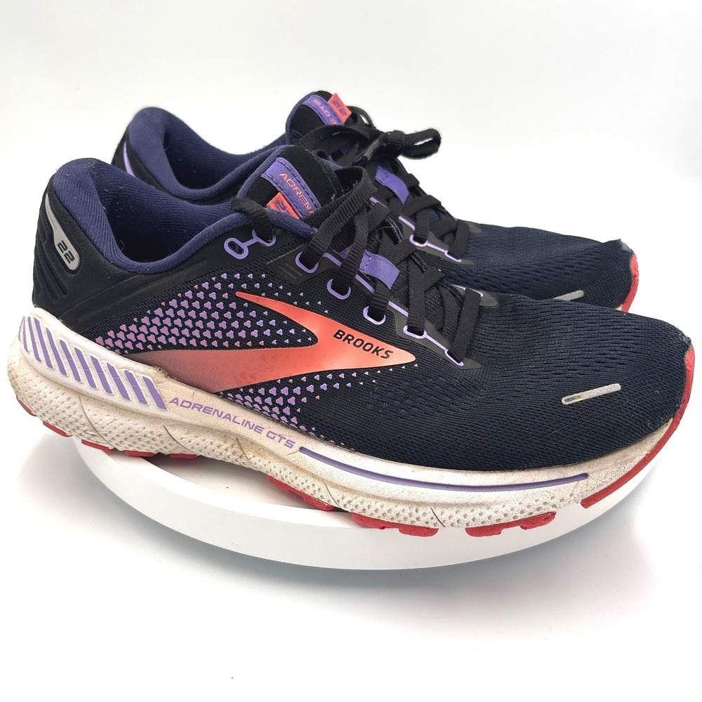 Brooks Adrenaline GTS 22 Womens 8.5 Running Shoes Black Purple 1203531B080